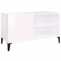 Mobile Porta Dischi Bianco Lucido 84,5x38x48 Legno Multistratocod mxl 103494 - Vista aggiuntiva 2