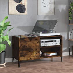 Mobile Porta Dischi Rovere Fumo 84,5x38x48 cm Legno Multistratocod mxl 129455