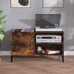 Mobile Porta Dischi Rovere Fumo 84,5x38x48 cm Legno Multistratocod mxl 129455 - Vista aggiuntiva 3