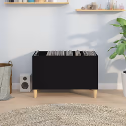 Mobile Porta Dischi Nero 74,5x38x48 cm in Legno Multistratocod mxl 97412 - Vista aggiuntiva 3