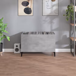 vidaXL Mobile Porta Dischi Grigio Cemento 74,5x38x48 Legno Multistrato - Vista aggiuntiva 3