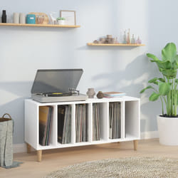 Mobile Porta Dischi Bianco 100x38x48 cm in Legno Multistratocod mxl 73306