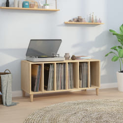 vidaXL Mobile Porta Dischi Rovere Sonoma 100x38x48cm Legno Multistrato