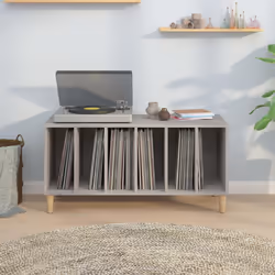 Mobile Porta Dischi Grigio Sonoma 100x38x48cm Legno Multistratocod mxl 105195 - Vista aggiuntiva 3