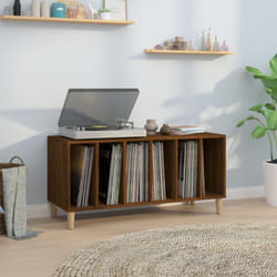 Mobile Porta Dischi Rovere Marrone 100x38x48 Legno Multistrato Vidaxl 43171
