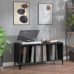 Mobile Porta Dischi Nero 100x38x48 cm in Legno Multistratocod mxl 127396