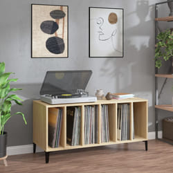 Mobile Porta Dischi Rovere Sonoma 100x38x48cm Legno Multistratocod mxl 80711