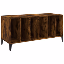 Mobile Porta Dischi Rovere Fumo 100x38x48 cm Legno Multistratocod mxl 70814 - Vista aggiuntiva 2