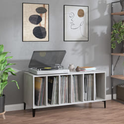 Mobile Porta Dischi Grigio Sonoma 100x38x48cm Legno Multistratocod mxl 103887