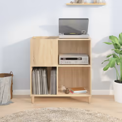 Mobile Porta Dischi Rovere Sonoma 84,5x38x89 Legno Multistratocod mxl 80482 - Vista aggiuntiva 3