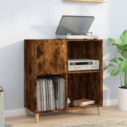Mobile Porta Dischi, Mobile per Documenti Rovere Fumo 84, 5x38x89 cm Legno Multistrato Vidaxl