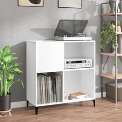 vidaXL Mobile Porta Dischi Bianco 84,5x38x89 cm in Legno Multistrato