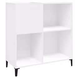 vidaXL Mobile Porta Dischi Bianco 84,5x38x89 cm in Legno Multistrato - Vista aggiuntiva 2