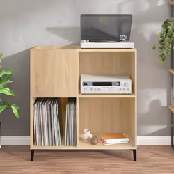 Mobile Porta Dischi Rovere Sonoma 84,5x38x89 Legno Multistratocod mxl 80348 - Vista aggiuntiva 3