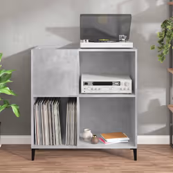 Mobile Porta Dischi Grigio Cemento 84,5x38x89 Legno Multistratocod mxl 103293 - Vista aggiuntiva 3