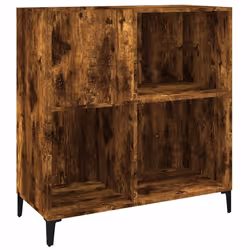 Mobile Porta Dischi Rovere Fumo 84,5x38x89 cm Legno Multistratocod mxl 78591 - Vista aggiuntiva 2