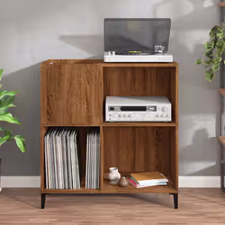 Mobile Porta Dischi Rovere Marrone 84,5x38x89 Legno Multistratocod mxl 126507 - Vista aggiuntiva 3