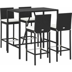 Vidaxl - Set Bar da Giardino 5 pz con Cuscini in Polyrattan Nero