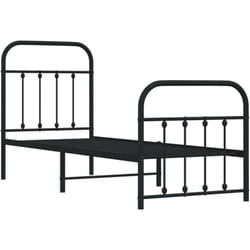 Vidaxl - Giroletto con Testiera e Pediera Metallo Nero 75x190 cm