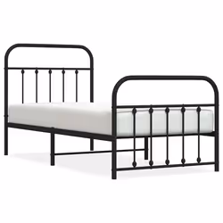 Giroletto con Testiera e Pediera Metallo Nero 90x190 cmcod mxl 102883 - Vista aggiuntiva 2