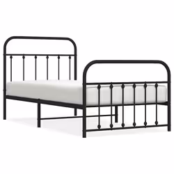 Giroletto con Testiera e Pediera Metallo Nero 100x190 cmcod mxl 129429 - Vista aggiuntiva 2