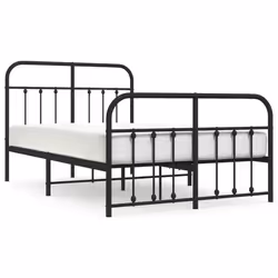 Giroletto con Testiera e Pediera Metallo Nero 120x200 cmcod mxl 79166 - Vista aggiuntiva 2