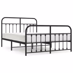 Giroletto con Testiera e Pediera Metallo Nero 140x200 cmcod mxl 103104 - Vista aggiuntiva 2