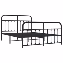 Giroletto con Testiera e Pediera Metallo Nero 140x200 cmcod mxl 103104 - Vista aggiuntiva 3