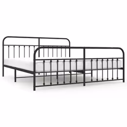Giroletto con Testiera e Pediera Metallo Nero 193x203 cmcod mxl 129395 - Vista aggiuntiva 2