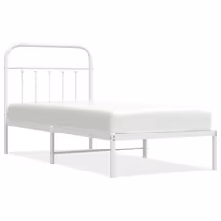 vidaXL Giroletto con Testiera Metallo Bianco 90x200 cm - Vista aggiuntiva 2
