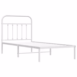 vidaXL Giroletto con Testiera Metallo Bianco 90x200 cm - Vista aggiuntiva 3