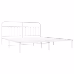 vidaXL Giroletto con Testiera Metallo Bianco 200x200 cm - Vista aggiuntiva 3
