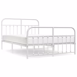 Giroletto con Testiera e Pediera Metallo Bianco 135x190 cmcod mxl 81332 - Vista aggiuntiva 2