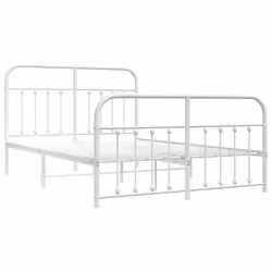Giroletto con Testiera e Pediera Metallo Bianco 135x190 cmcod mxl 81332 - Vista aggiuntiva 3
