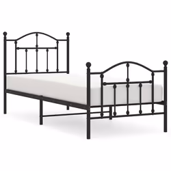 Giroletto con Testiera e Pediera Metallo Nero 90x190 cmcod mxl 105746 - Vista aggiuntiva 2
