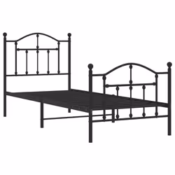 Giroletto con Testiera e Pediera Metallo Nero 90x190 cmcod mxl 105746 - Vista aggiuntiva 3