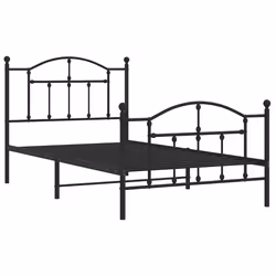 vidaXL Giroletto con Testiera e Pediera Metallo Nero 100x190 cm - Vista aggiuntiva 3