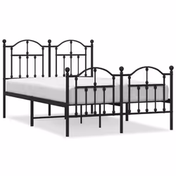 Giroletto con Testiera e Pediera Metallo Nero 120x190 cmcod mxl 114016 - Vista aggiuntiva 2