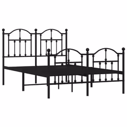 Giroletto con Testiera e Pediera Metallo Nero 120x190 cmcod mxl 114016 - Vista aggiuntiva 3