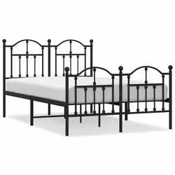 Giroletto con Testiera e Pediera Metallo Nero 120x200 cmcod mxl 81844 - Vista aggiuntiva 2