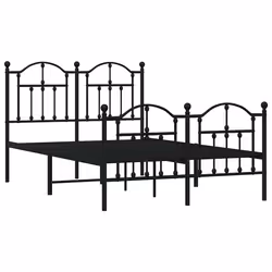 Giroletto con Testiera e Pediera Metallo Nero 120x200 cmcod mxl 81844 - Vista aggiuntiva 3