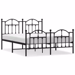 Giroletto con Testiera e Pediera Metallo Nero 140x200 cmcod mxl 131781 - Vista aggiuntiva 2