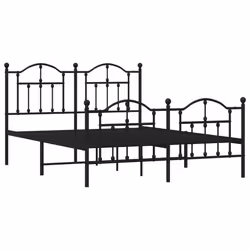 Giroletto con Testiera e Pediera Metallo Nero 140x200 cmcod mxl 131781 - Vista aggiuntiva 3