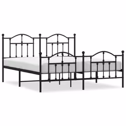 Giroletto con Testiera e Pediera Metallo Nero 160x200 cmcod mxl 81840 - Vista aggiuntiva 2