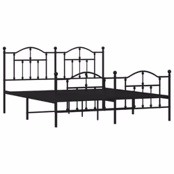Giroletto con Testiera e Pediera Metallo Nero 160x200 cmcod mxl 81840 - Vista aggiuntiva 3