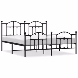 Giroletto con Testiera e Pediera Metallo Nero 180x200 cmcod mxl 105740 - Vista aggiuntiva 2