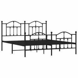 Giroletto con Testiera e Pediera Metallo Nero 180x200 cmcod mxl 105740 - Vista aggiuntiva 3
