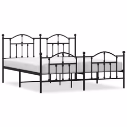 Giroletto con Testiera e Pediera Metallo Nero 183x213 cmcod mxl 81838 - Vista aggiuntiva 2