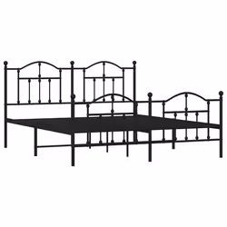 Giroletto con Testiera e Pediera Metallo Nero 183x213 cmcod mxl 81838 - Vista aggiuntiva 3