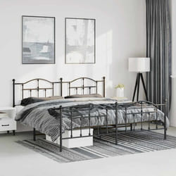Giroletto con Testiera e Pediera Metallo Nero 193x203 cmcod mxl 105748
